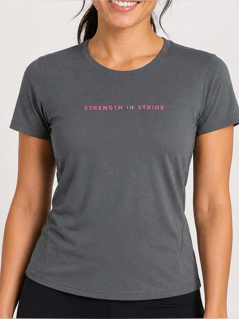 Brooks Women’s Distance Running Shirt‎ top “Strength In Stride” Gray size Medium